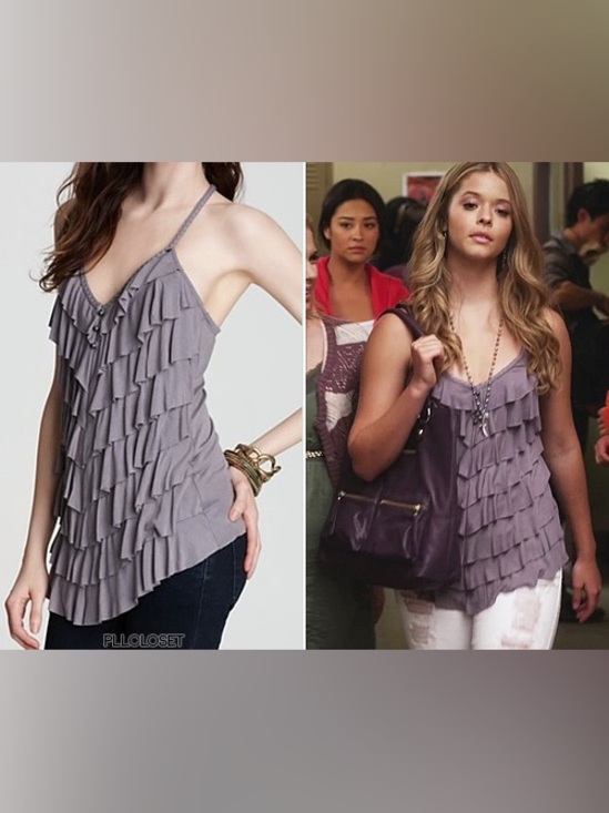 Guess Tops - GUESS Georgina Ruffle Top- Gray-Lavender